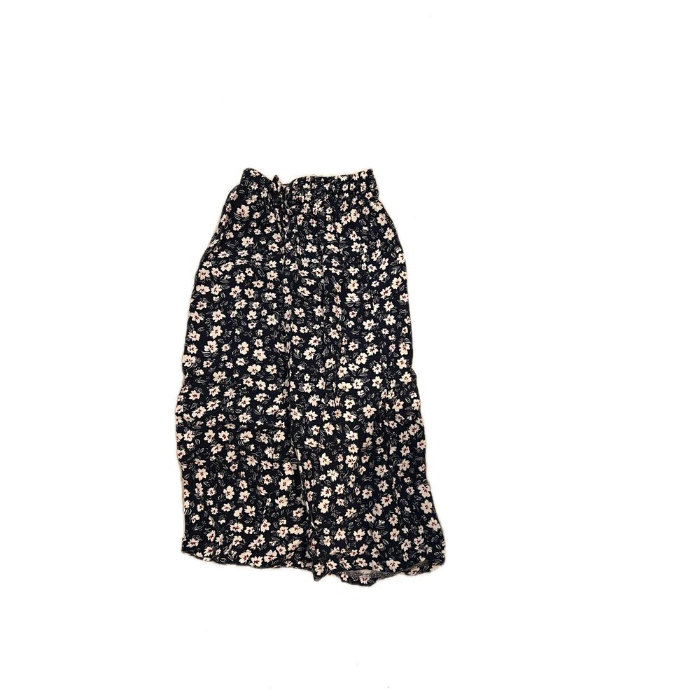 Floral Pattern Black Bottoms Pants Girls 3T